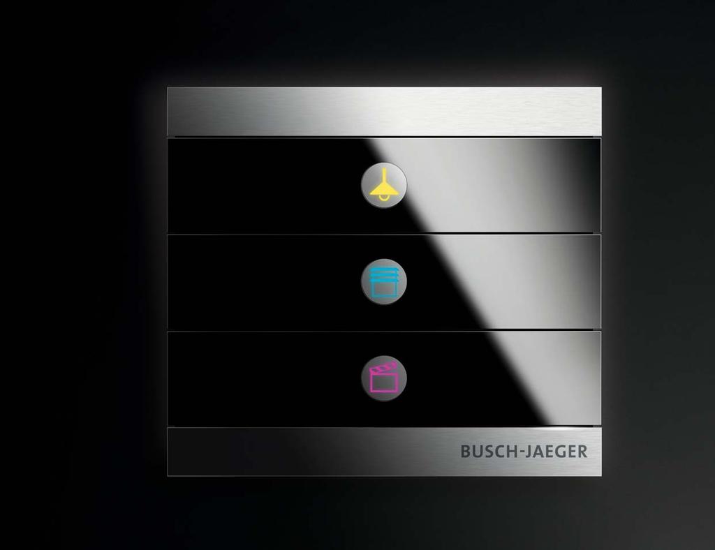 Farben machen das Leben leichter. Bei Busch-priOn sorgt langlebige LED-Technik dafür. Der Drehregler leuchtet in den Farben des Farbsystems und gibt so Rückmeldung über die ausgewählte Funktion.