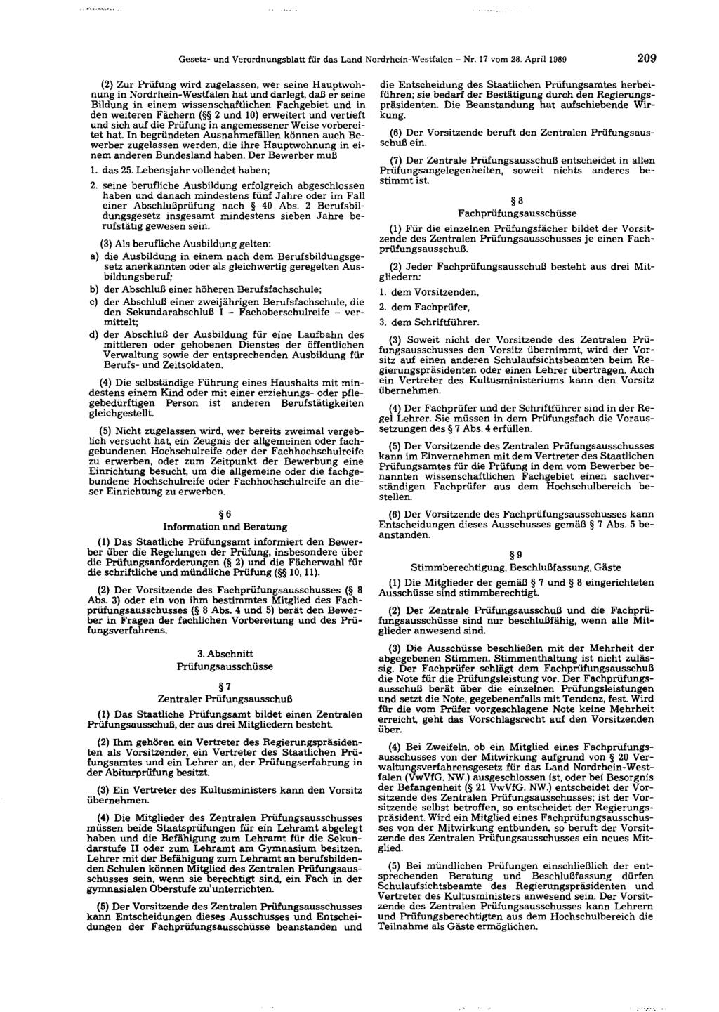 Gesetz- und Verordnungsblatt für das Land Nordrhein-Westfalen - Nr. 17 vom 28.
