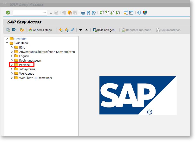 DER ARBEITSPLATZ IN SAP HCM Kommen wir auf das System zurück, für das Sie Ihren User und das Passwort erhalten haben. Es wird in der Regel das Produktivsystem sein.