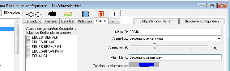 4 Ereignisse konfigurieren Damit LISA auf die von EBÜS gemeldeten Ereignisse richtig reagieren kann, müssen sie in EBÜS_Config je Bildquelle geeignet konfiguriert werden.