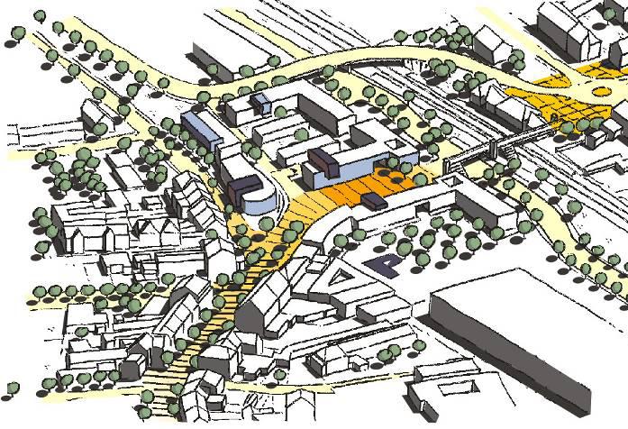 Städtebauliche Konzeptskizzen Erste Aussagen zu Gebäuden Zuwegung und Wegeverbindungen Freiflächen Zuordnung Ruhr-Universität