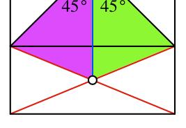 Hans Walser: Das FIN-Rechteck 4/1 Einfacher ist eine geometrische Überlegung (mitgeteilt von Renato Pandi): Die Verbindungslinie der beiden Diagonalenschnittpunkte des Quadrates und des FIN-Rechtecks