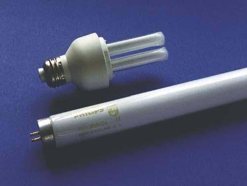 4. Gasentladungslampen Funktionsweise einer Niederdruck-Hg-Gasentladungslampe (Leuchtstofflampe) Glaskolben Gewünschtes Spektrum Strahlung der Gasentladung