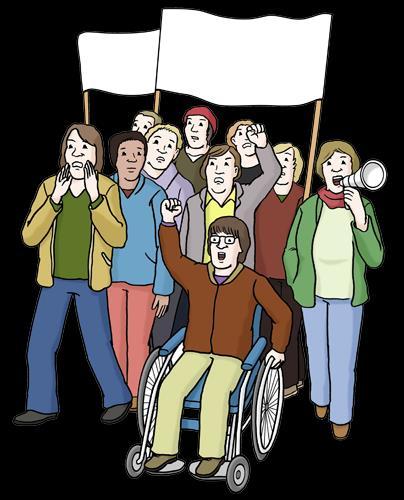 2 Zweck des Vereins Dafür soll Selbst-bestimmt Leben sich ein-setzen: Behinderte Menschen sollen selbst-bestimmt leben können. Sie sollen keine Nach-Teile mehr haben, weil sie behindert sind.