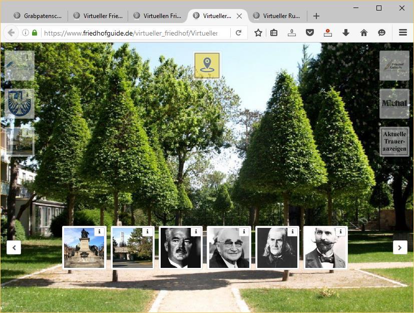 Für Bestatter Virtueller Friedhof Multimediale Sicht Virtueller Friedhof Geographische