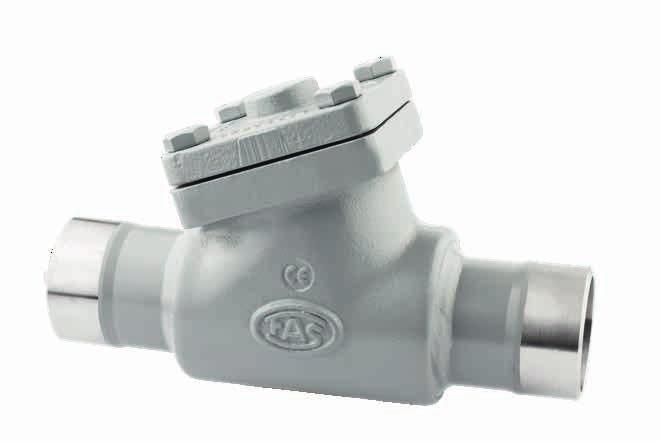 3.3 RÜCKSCHLAGVENTILE MIT FESTEN ANSCHLÜSSEN (RVL, RVS, REL, RES) GUSS / [CHECK VALVES WITH PERMANENT CONNECTIONS (RVL, RVS, REL, RES) CAST IRON] % leakage Made in Germany RVL RVS REL RES Solder