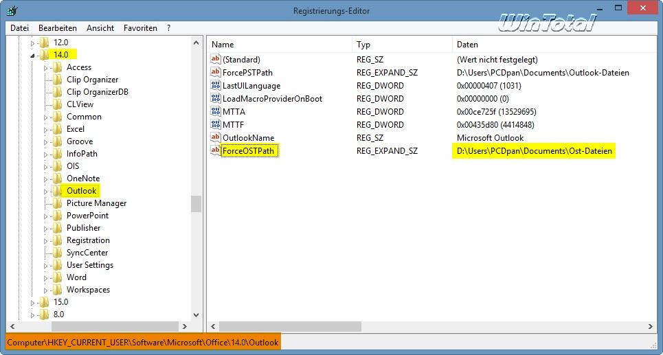 Um die Ostdatei in einem separaten Ordner ohne das Beeinflussen des Speicherorts der PST-Datei zu speichern, muss mindestens das Service Pack 2 für Office 2003 installiert sein ODER der Hotfix.