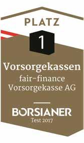 Wer schaut auf Investitionen und Innovationen? Steiermarks Unternehmerinnen & Unternehmer news.wko.at Die fair-finance Vorsorgekasse kann mit 2,85 % p.a. auf die höchste 5-Jahresperformance der Branche bei EUR 500 Mio.