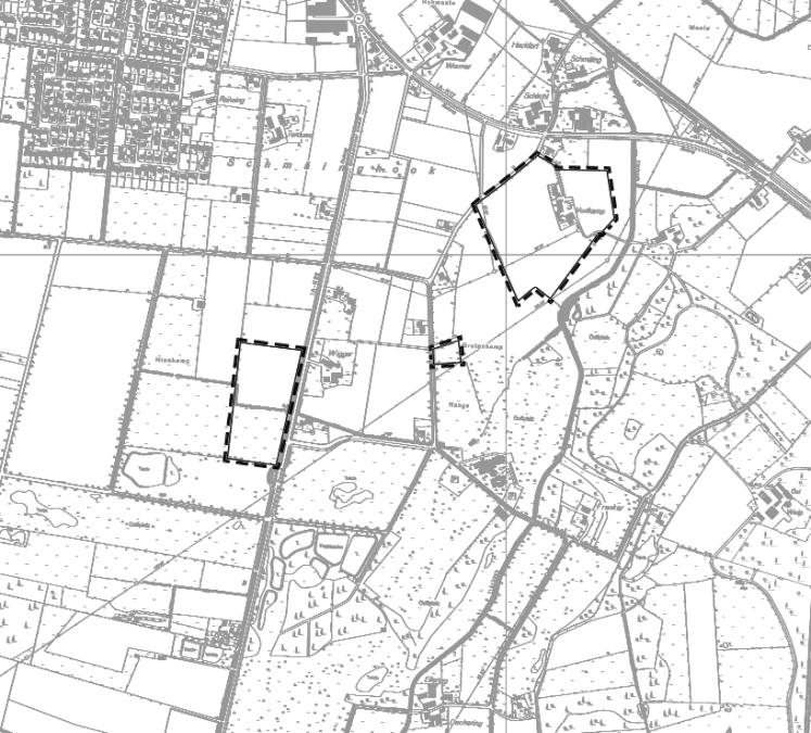Lageplan (unmaßstäblich) Quelle: Kreis Borken (DGK 5), eigene Darstellung Grenze des räumlichen Geltungsbereichs Gem.