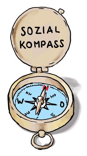 Diese Themen gibt es: Wichtige Fragen über den Sozial-Kompass. Sie können hier verschiedene Infos finden. Zum Beispiel: Darum gibt es den Sozial-Kompass. Oder wer den Sozial-Kompass macht.