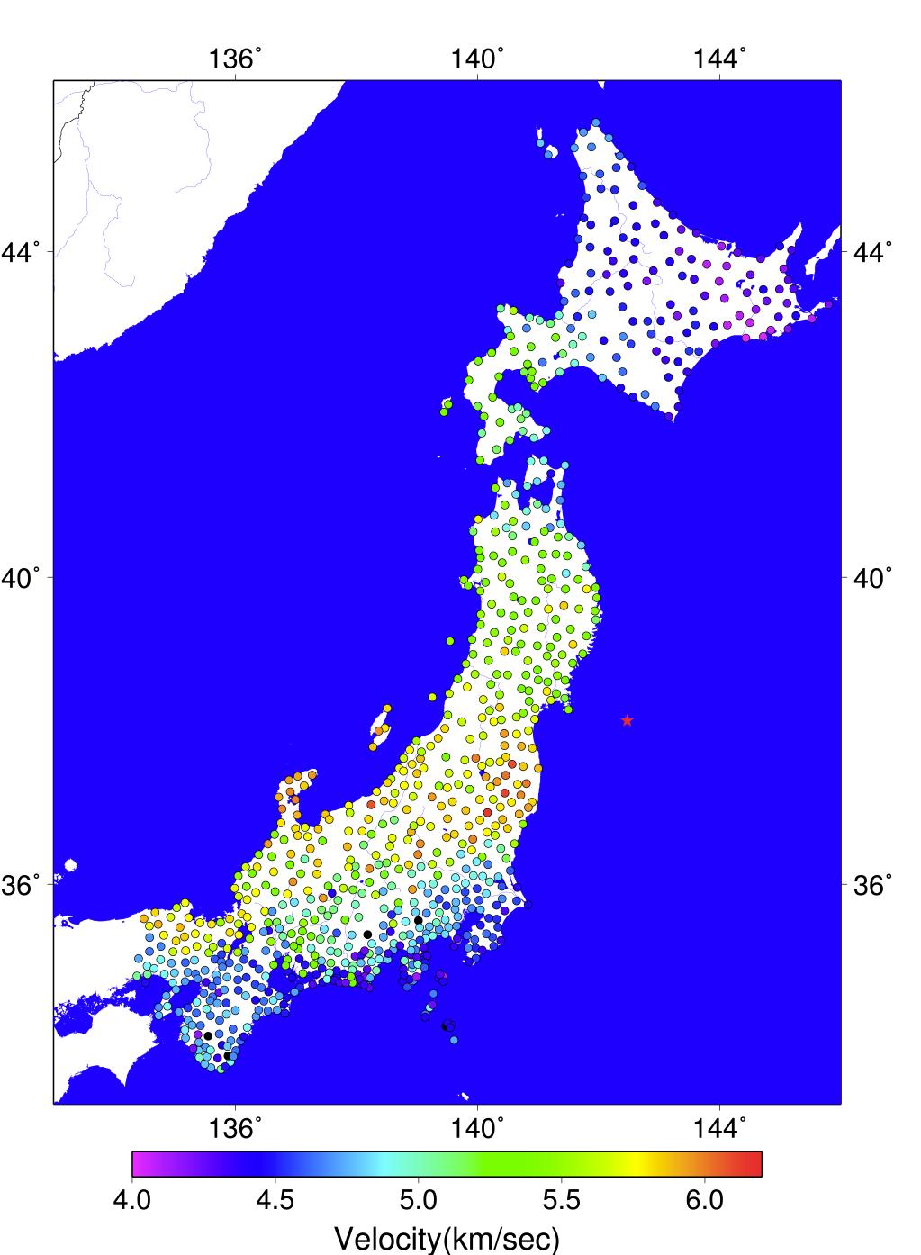Tohoku-Oki Erdbeben: Wellenausbreitung aus GPS-Daten ~850 GPS- Stationen verarbeitet