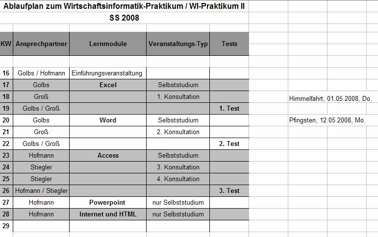 Zeitlicher Ablauf Sie bearbeiten diese Lernmodule. Es handelt sich um Online-Kurse.