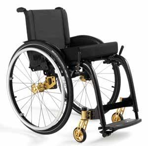 Der küschall Champion vereint die Vorteile eines Starr-RahmenRollstuhls mit dem Mobilitätsvorteil eines faltbaren Rollstuhls.