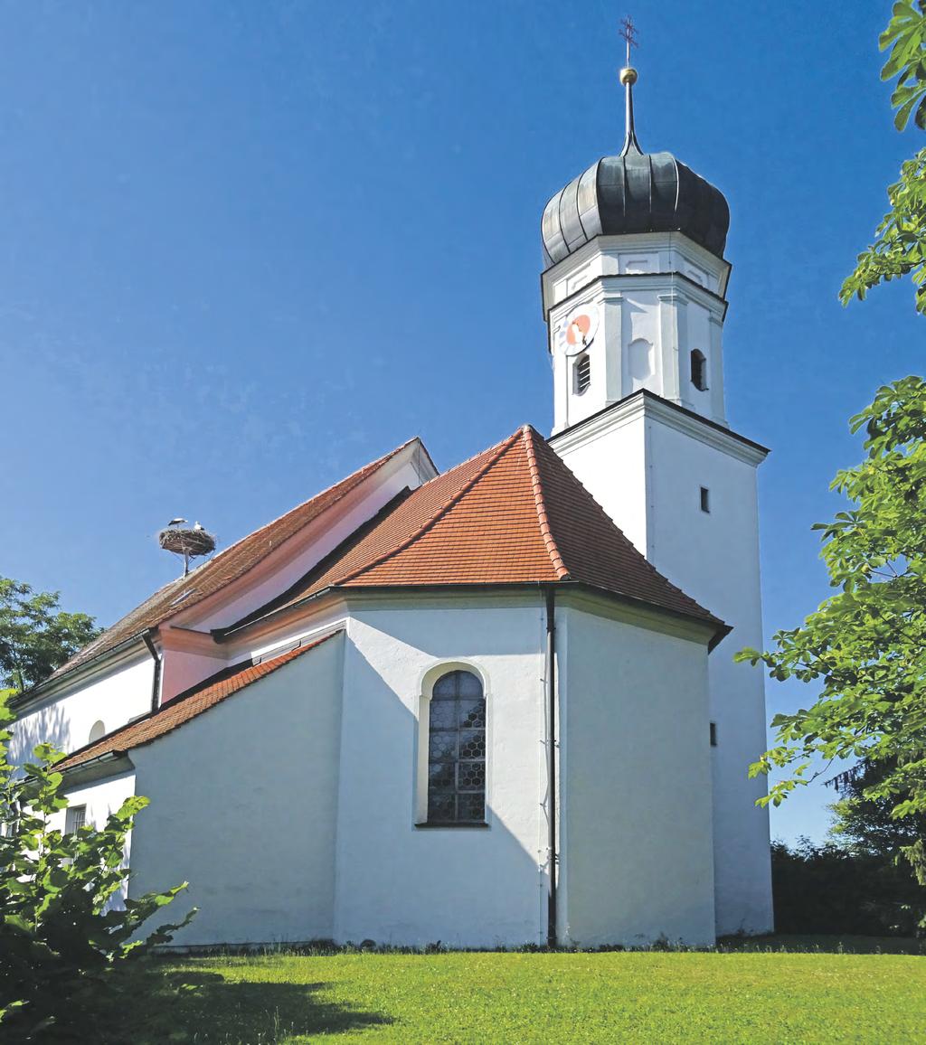 VIII REGION AUGSBURG GOTTESDIENSTE 4./5. August 2018 / Nr. 31 Dem auf dem Land so beliebten heiligen Leonhard, Schutzpatron für Mensch und Vieh, ist die Kirche von Gessertshausen geweiht.