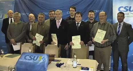 Mein Verein 3 Auerbach CSU-Ortsverband Neben der Wahl der Delegierten in die besondere Kreisvertreterversammlung und die Stimmkreisversammlung wurden auch viele langjährige Mitglieder geehrt.