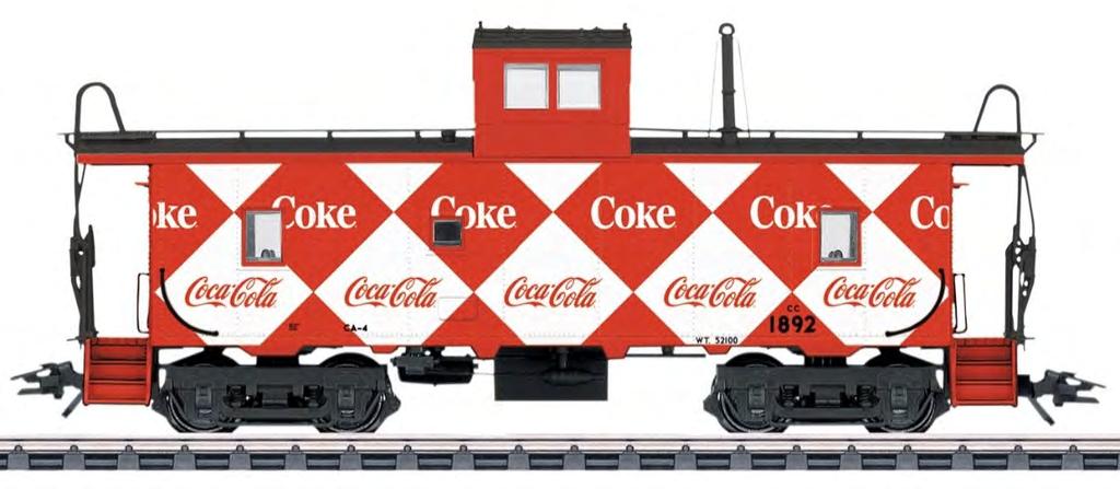 Neuheit 2018 45708 Güterzug-Begleitwagen in H0 Spur: H0 Epoche: --- Vorbild: Caboose CA 3/CA-4 mit mittiger Dachkanzel. Einmalige Gestaltung im Coca-Cola Design.