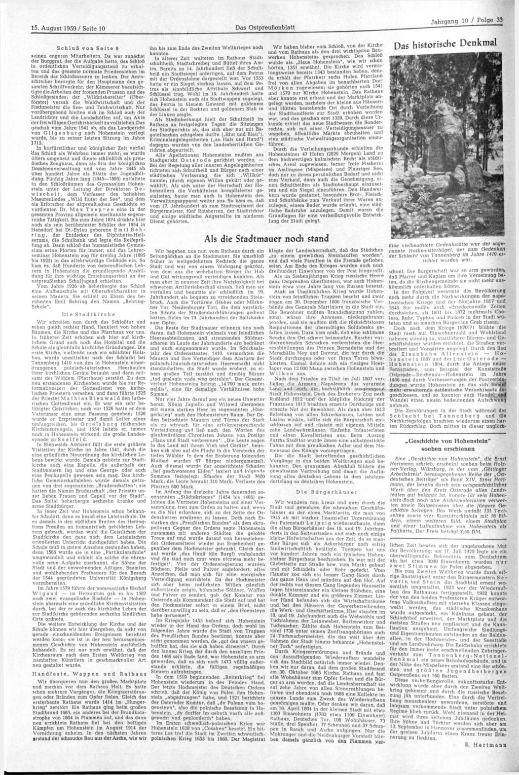 15. August 1959 / Seite 10 Das Ostpreußenblatt Schluß von Seite 9 seinen engeren Mitarbeitern.