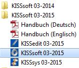 2 Programmaufruf 2.1 Starten des Programms Nach Installation und Freischaltung kann KISSsoft aufgerufen werden.