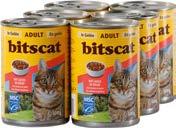 Alleinfuttermittel für erwachsene Katzen. Mit Lachs in Gelée. 51078 6 400 g 3.95 je 4. 50 6 400 g bitscat. Eine vollständige, gesunde Katzenmahlzeit. 99200 Rind/Wild 6 400 g 4.