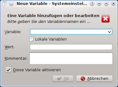 1.4 Umgebungsvariablen hinzufügen Um eine neue Umgebungsvariable zu erstellen, klicken Sie auf den Knopf Neue Variable.