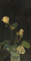 16 Rosen in Vase, 1917 Oel