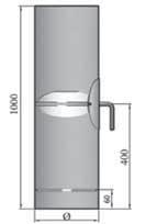 0 Rauchrohr aus Stahlblech (Stärke 2 mm) Klappe in Putzdeckel integriert Tuyau Schwarz/noir Rohr 150x500 mm... 21.06.169.