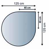 .. 21.02.893.2 80 x 80 cm, 8 mm... Glasbodenplatte Plaque de protection en verre glasklar, mit geschliffenen Kanten Stärke 8 mm Fase 20 mm 21.02.881.2 100 x 100 cm, 8 mm... 21.02.880.