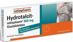 7,98 100 g = 79,80 Hydrotalcit-ratiopharm 500 mg 20