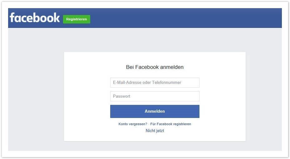 Sie finden den Facebook-Connect Button auf der Registrierungsseite in der Marginalspalte.