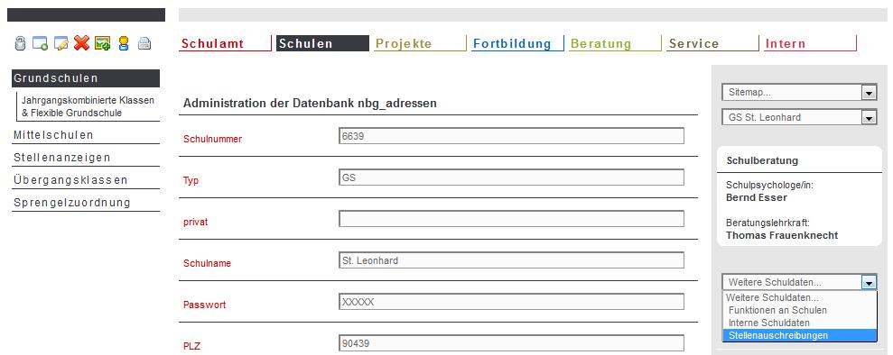 6. Stellenausschreibungen für die Bewerbung bei Versetzungen innerhalb der Stadt Nürnberg Mit den Stellenausschreibungen soll den Schulen ein Forum geben werden, Lehrerstellen mit einem besonderem