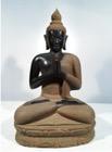 5 Buddha handgehauen spezieller Finish (dunkle Stellen poliert) 65 / 36 / 30