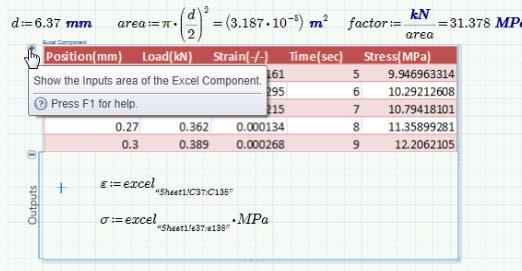 Mathcad Prime 2.0 - Was ist neu? Excel Komponente - NEU! Eingebettete Excel-Funktionalität.