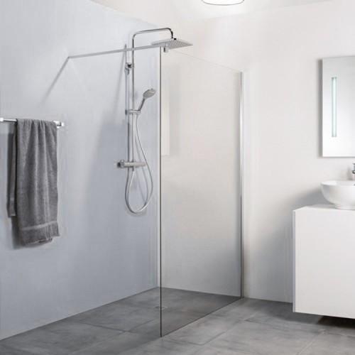 1.1 BA68259 Duschenabtrennung 5 mm Klarglas ESG Abmessungen 80, 90, 100 und 120 cm Breite Eine rechts- oder linksseitig montierbare Duschtrennwand für Eckduschbereiche.