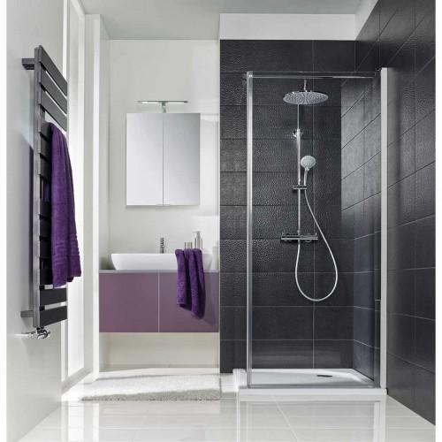 1.2 BA67725 Seitenwand als Duschabtrennung von 75 bis 130 cm Breite Elegante Duschwand für kleine Bäder und Duschgelegenheiten aus 5 mm Sicherheitsglas.