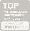- Auszeichnung und Empfehlung als TOP Weiterbildung durch die RWTH Aachen Umfassende Projekterfahrung Hunderte Projekte in den Bereichen Innovationsmanagement und Qualitätsverbesserung, zahlreiche