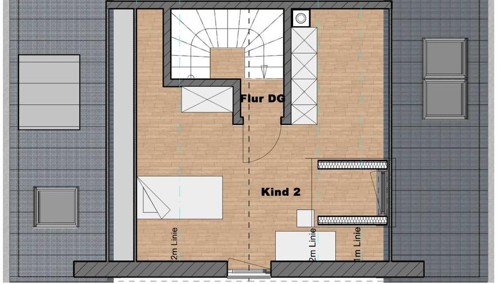 Kind 2 18,91 m² Flur 01,58 m² Wohnfläche DG 20,49 m²