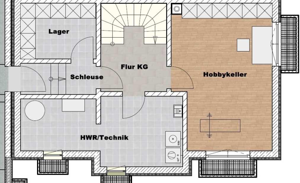 Wohnfläche 14,40 m² Doppelhaus 2 Schleuse 03,66 m² Lager 06,43 