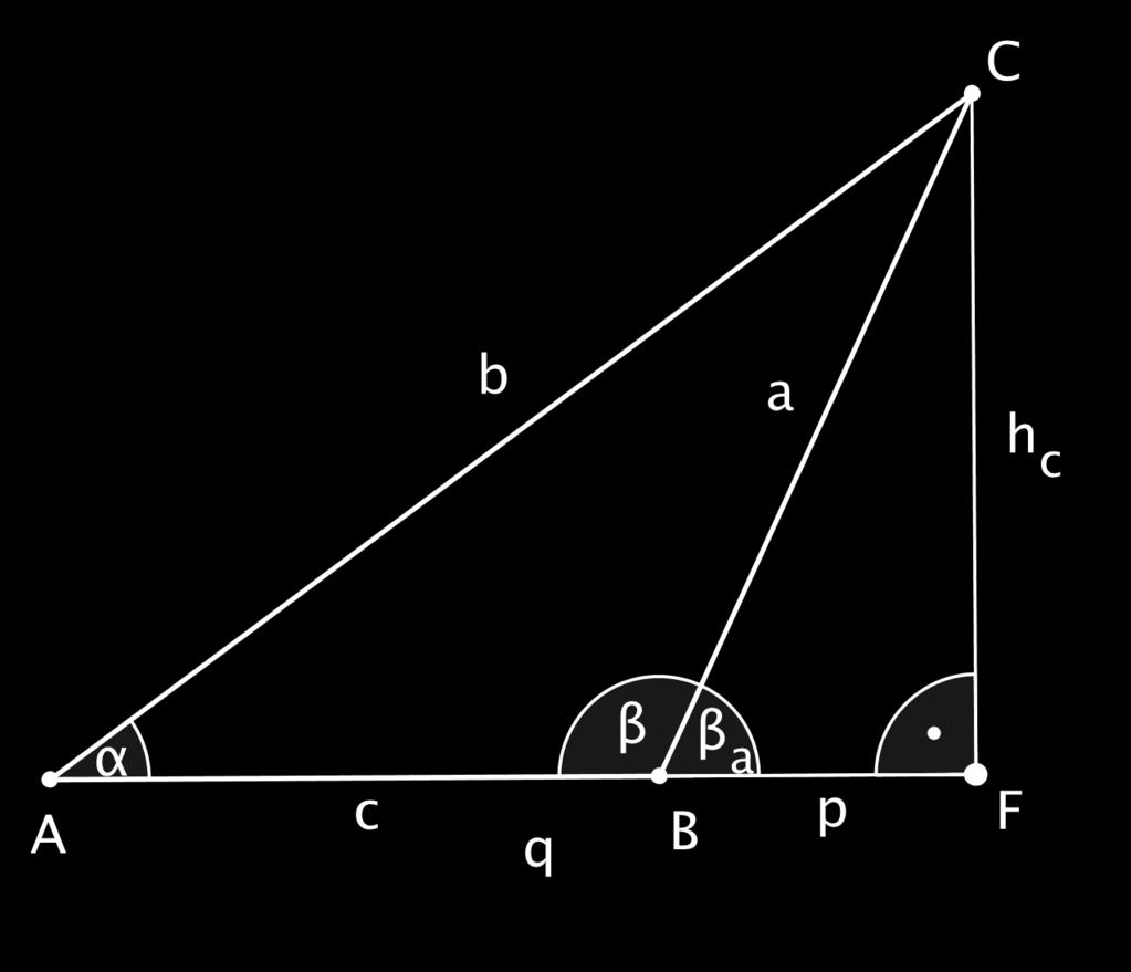 Deshalb gilt: cos α q b ñ cos β p a ñ q b cos α p a cos β Nun gilt aber zudem: c p ` q Durch Einsetzen ergibt sich sofort: c a cos β ` b cos α Damit ist einer der Projektionssätze gezeigt. Satz.