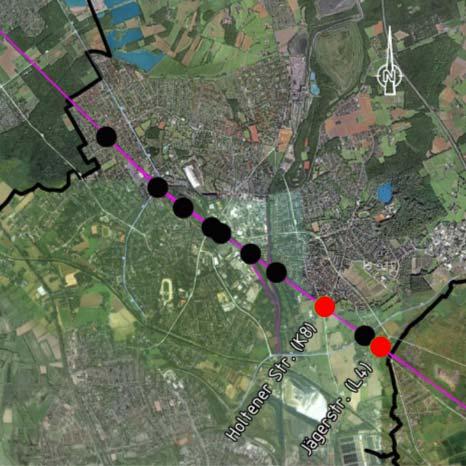 2.2 Übersicht BÜs im Stadtgebiet Dinslaken Aktuell sind noch 2 Bahnübergänge (BÜs) entlang der Strecke 2270 im Stadtgebiet Dinslaken vorhanden.