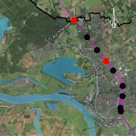 2.4 Übersicht BÜs im Stadtgebiet Wesel Aktuell sind noch 2 Bahnübergänge (BÜs) entlang der Strecke 2270 im Stadtgebiet Wesel vorhanden.