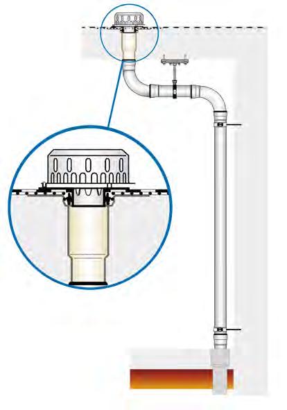 Übersicht (O) Flachdachentwässerung für Freispiegelströmung mit Anschlussmanschette