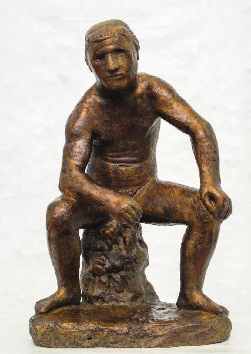 SITZENDER 1928 / posthumer Guss 1985 Bronze, Höhe 65 cm mit