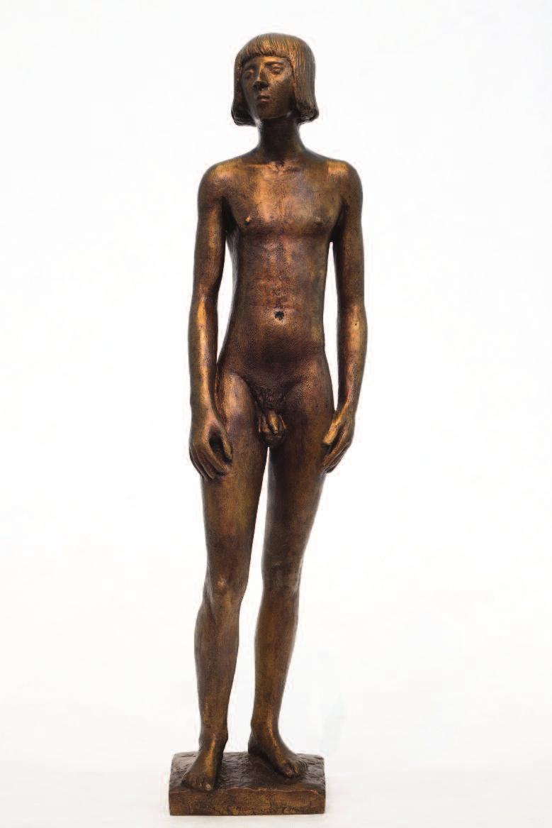 STEHENDER RAIMUND 1973 / posthumer Guss 1989 Bronze, Höhe 67 cm mit