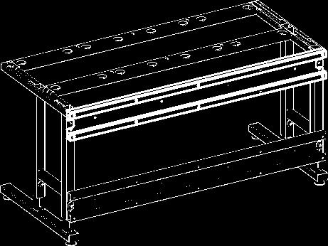 Tischaufbau Querverbindung für Tischaufbau Querverbindung am Tischgestell zur Montage von Vertikalstreben T = 38