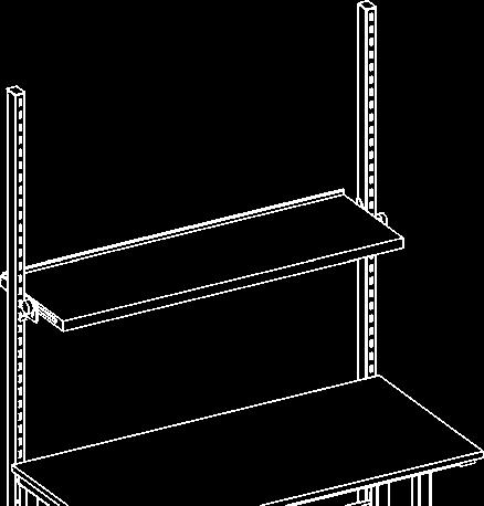 Tischanbauelemente stufenlos neigbares Ablageboard Boardleiste, wahlweise vorne oder hinten stufenlos bis 30 neigungsverstellbar