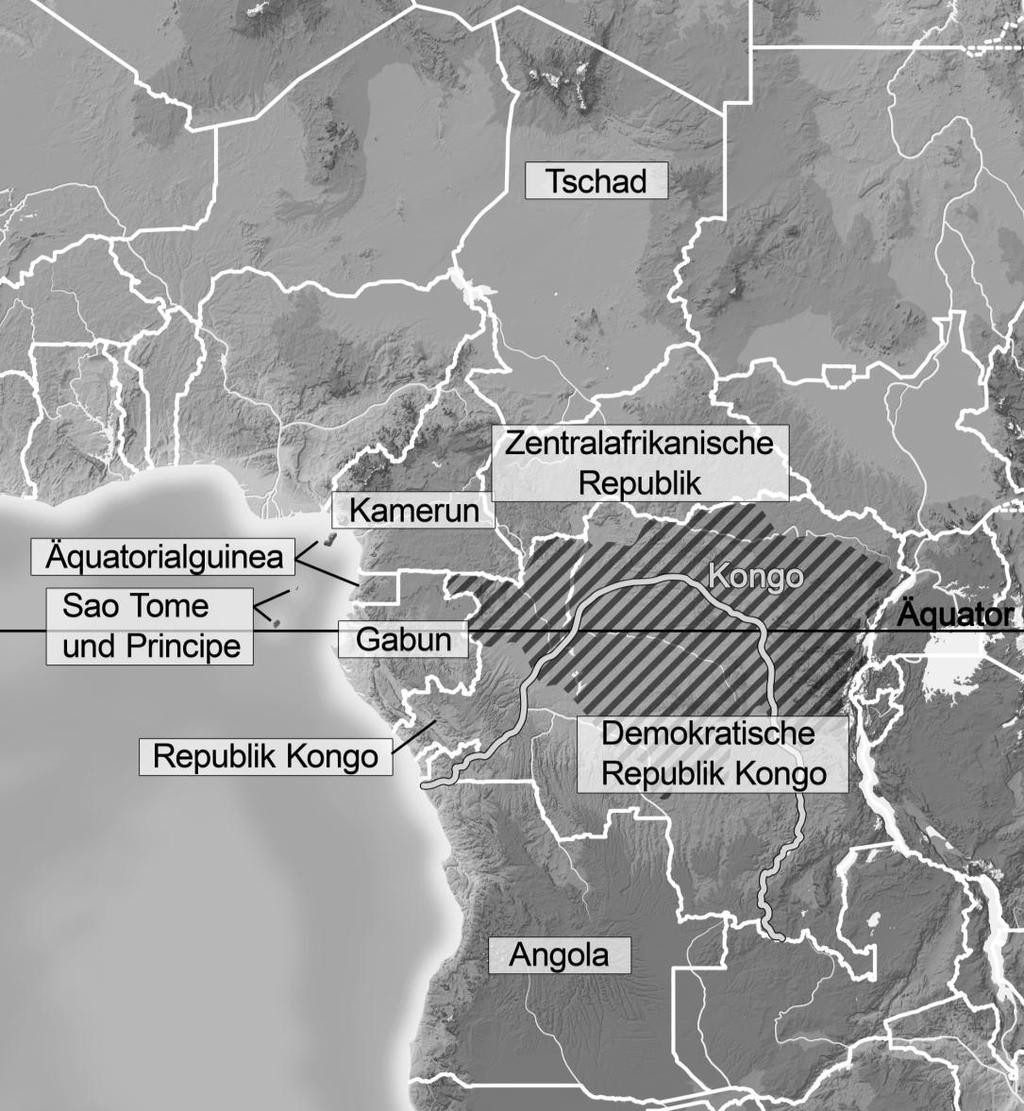 Arbeitsblatt: Zentralafrika Arbeite mit dem Atlas: Ergänze die fehlenden Ländernamen. Zeichne den Äquator mit einem roten Stift auf der Karte ein und beschrifte ihn.