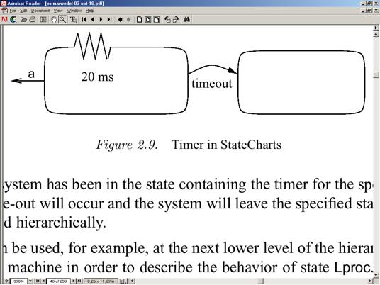 Timer! Timer können direkt in StateCharts modelliert werden.! Spezielle Kanten beschreiben Timeouts.