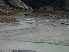Grundmoräne an der Basis des Glacier du Mont Mine