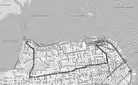 156 JENS-MARTIN LOEBEL 2 Grafische Darstellung der ermittelten Fortbewegungsarten Bahn, Bus, Schiff und zu Fuß am Kartenausschnitt San Francisco sen werden.