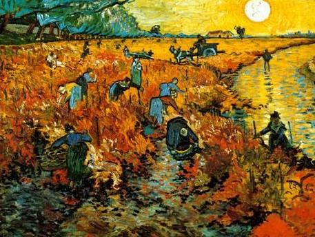 Die roten Weingärten von Arles, 1888 Schon seit dem Herbst verfolgte van Gogh die Absicht, die Anstalt, in der er sich als ein Gefangener fühlte, zu verlassen und wieder in den Norden zu ziehen.